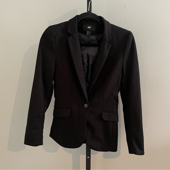 H&M Black Blazer Jacket Size 6 - Picture 1 of 4